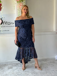 Prague Navy Embroidered Gown