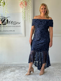 Prague Navy Embroidered Gown