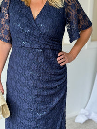 Qandala Navy Sequin Gown