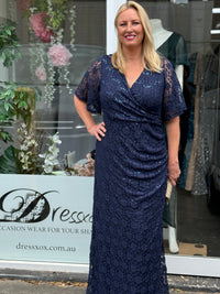 Qandala Navy Sequin Gown