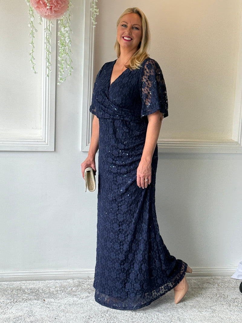 Qandala Navy Sequin Gown