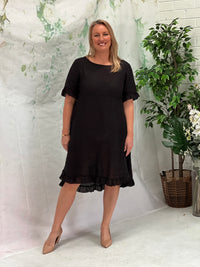 Quade Black Linen Dress