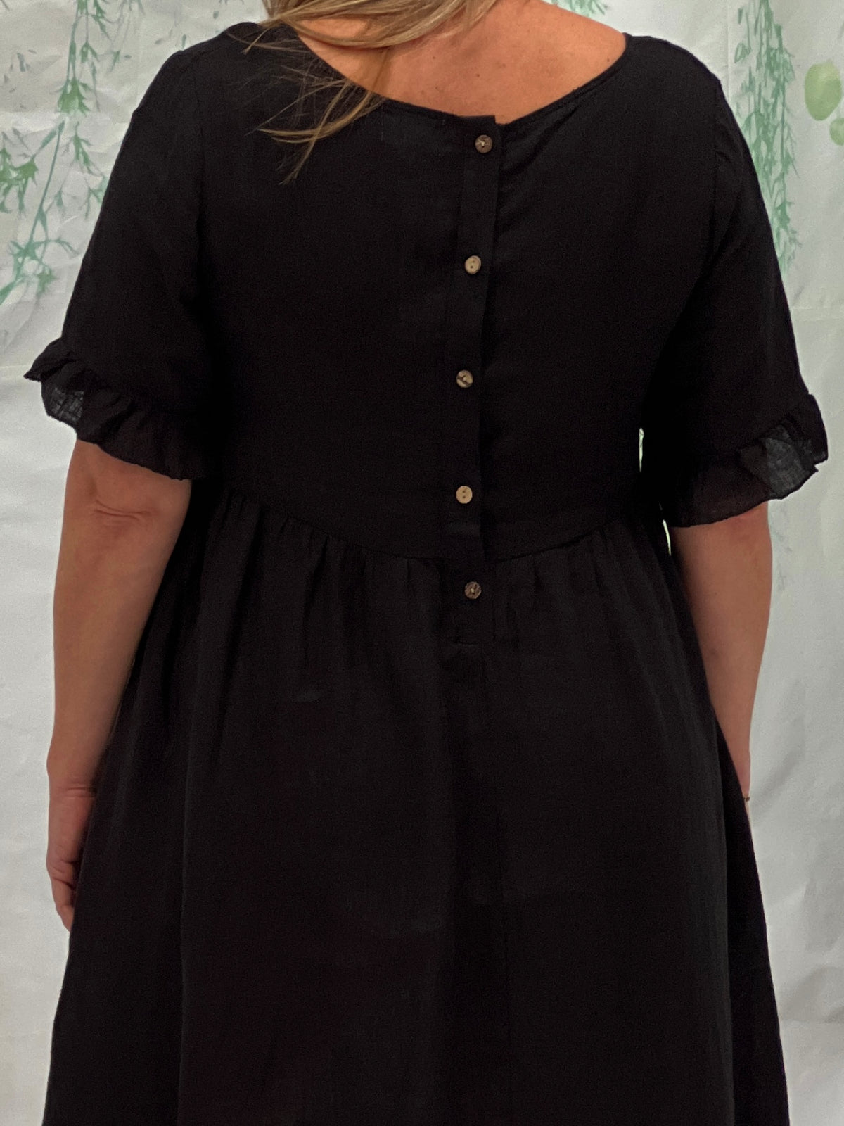 Quade Black Linen Dress