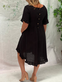 Quade Black Linen Dress