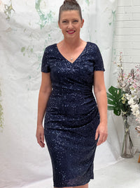 Quartez Navy Sequin Dress