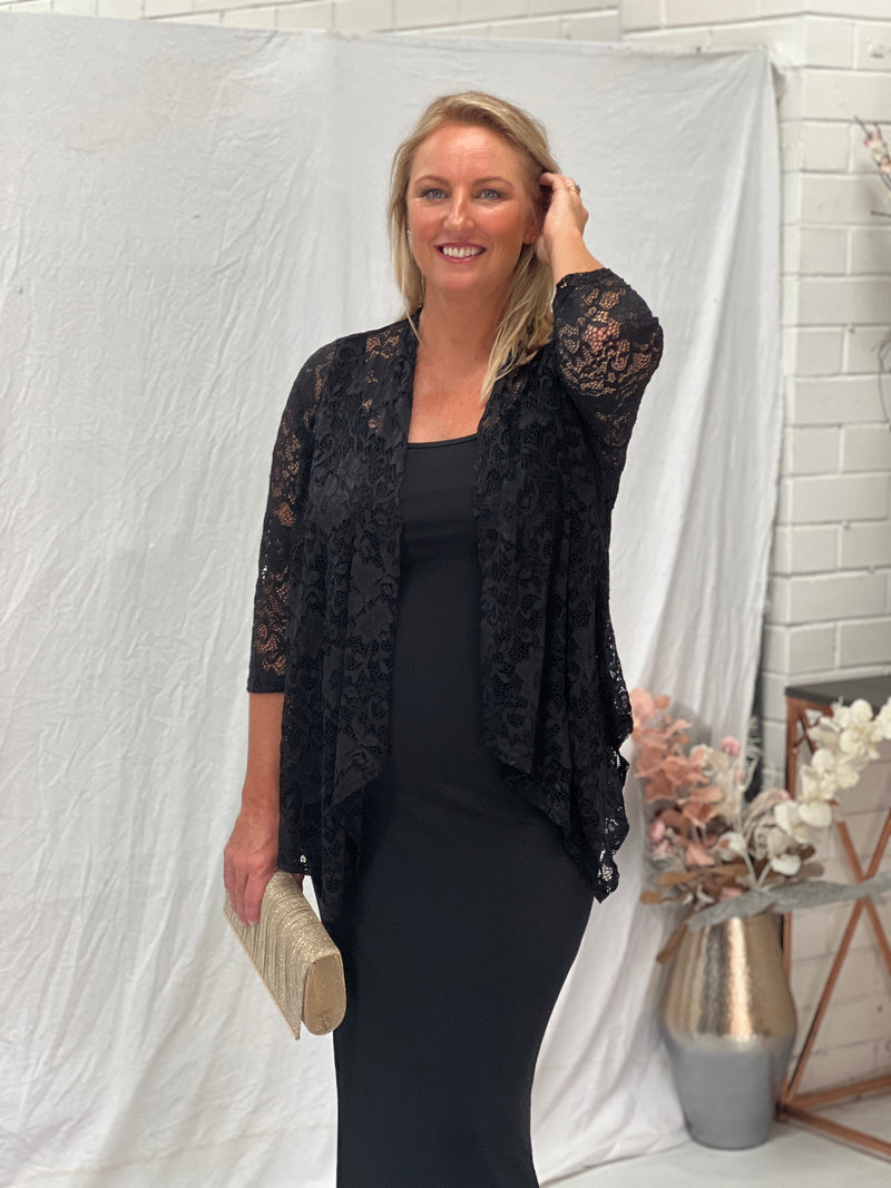 Elegant Black Lace Cardigan - Elevate Your Outfit - Australian Made Dressxox Elegant Black Lace Cardigan - Elevate Your Outfit - Australian Made Dressxox
