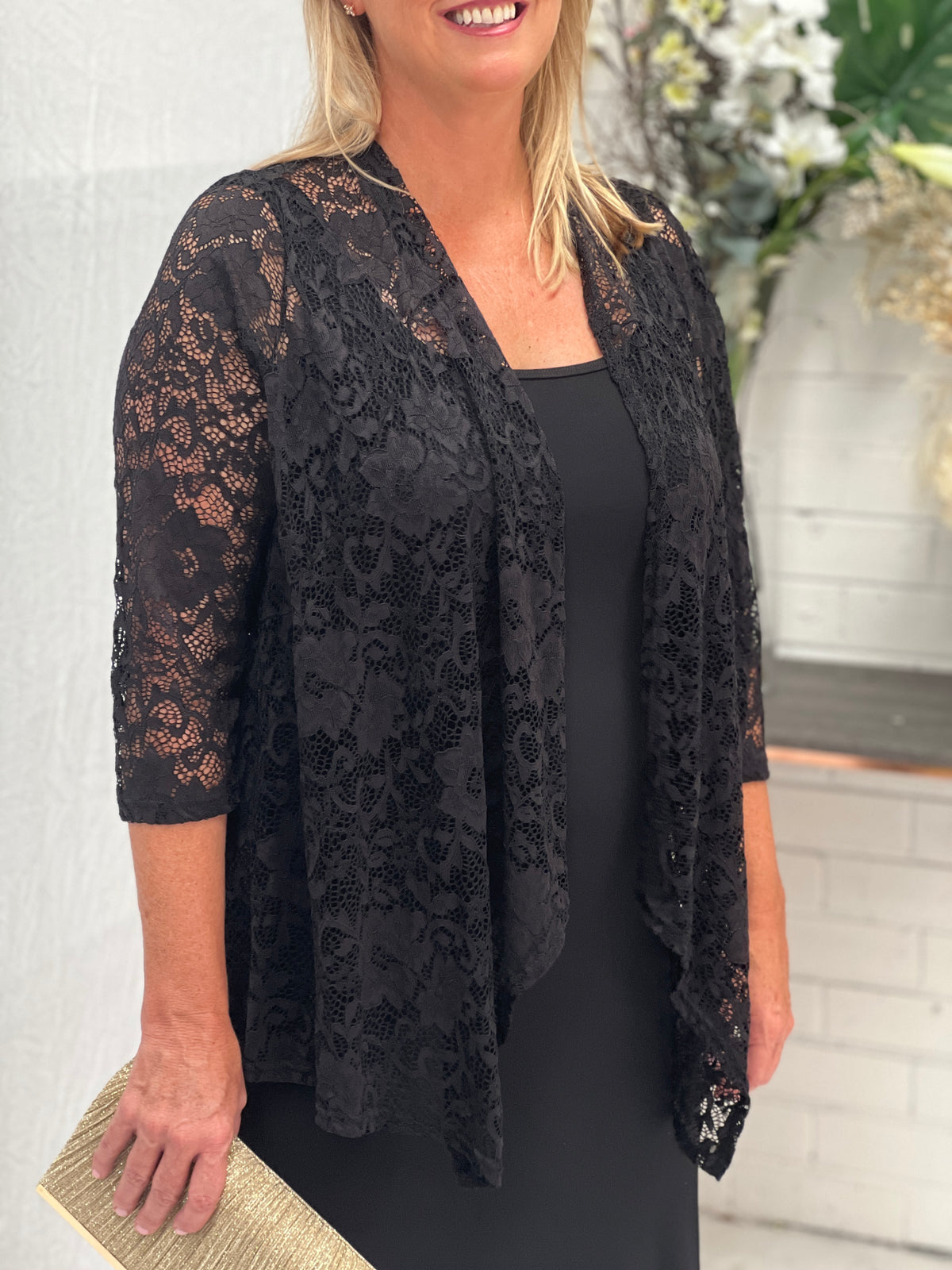 Black Lace Cardigan Long Sleeves Elegant Black Lace Cardigan