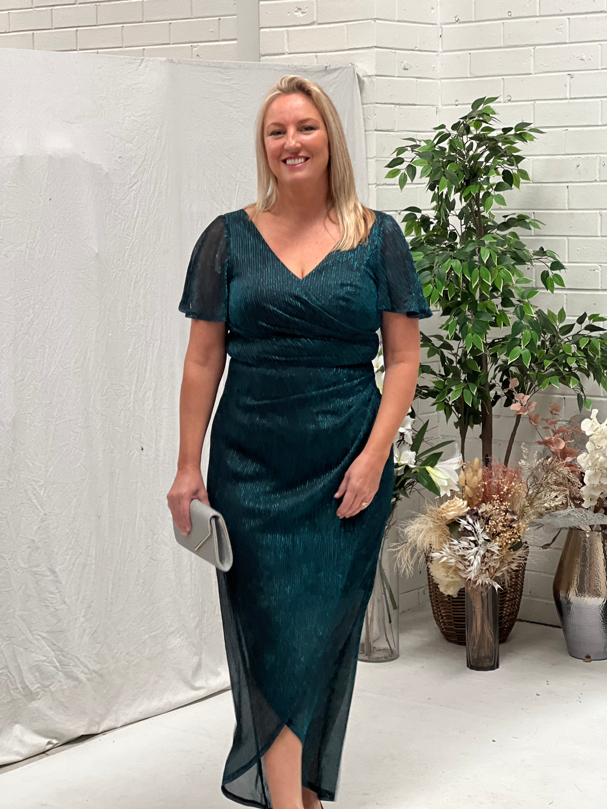 Gemma Teal Shimmer Gown