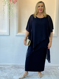 Quixie Navy Evening Tunic Top