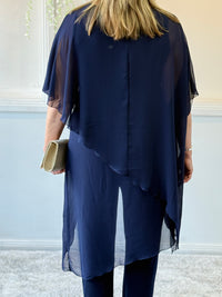 Quixie Navy Evening Tunic Top