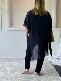 Quixie Navy Evening Tunic Top