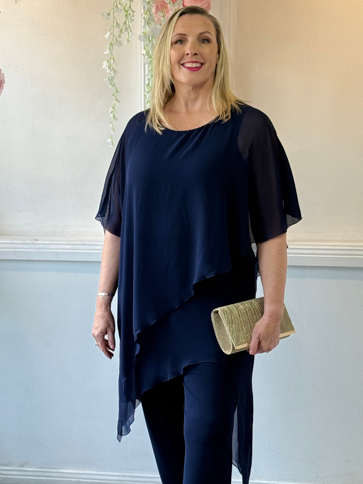 Quixie Navy Evening Tunic Top