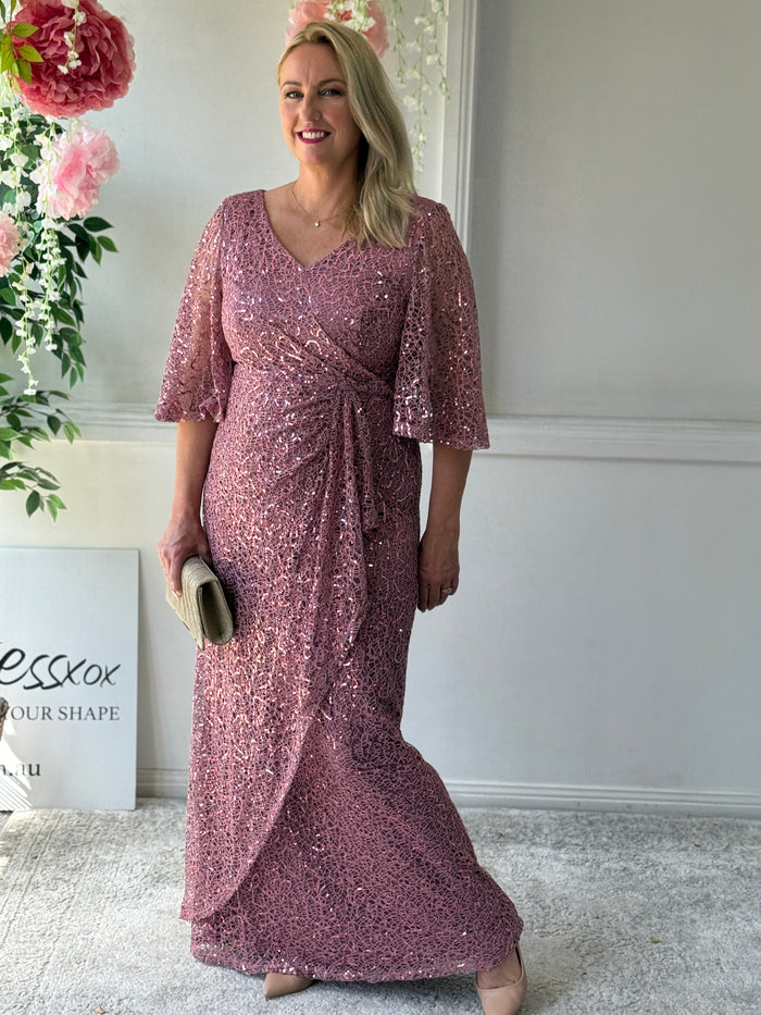 Quora Blush Sequin Gown