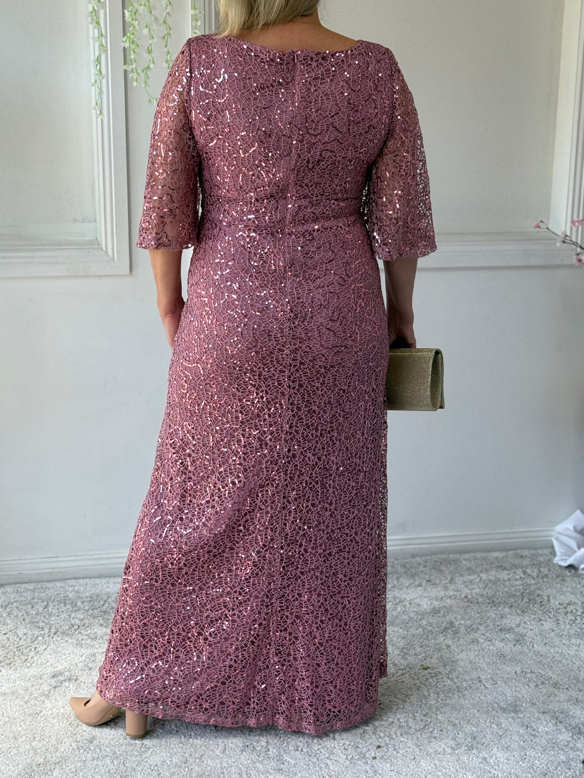 Quora Blush Sequin Gown