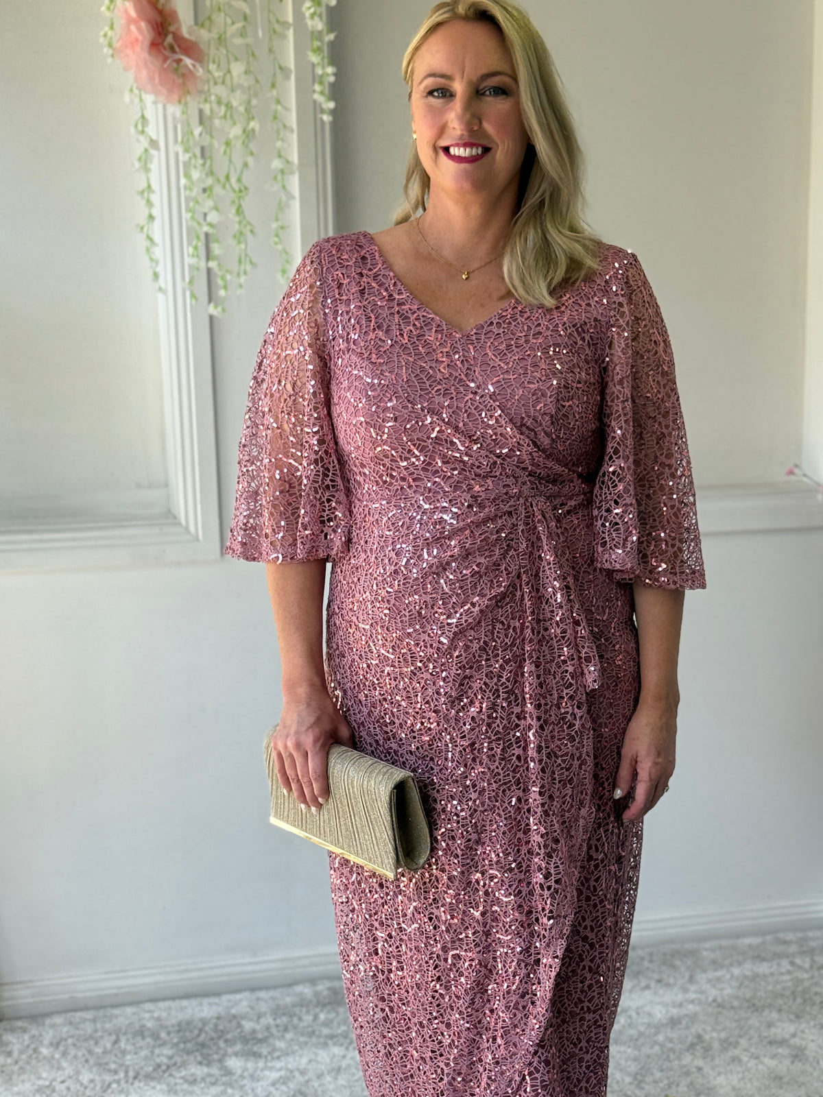 Quora Blush Sequin Gown