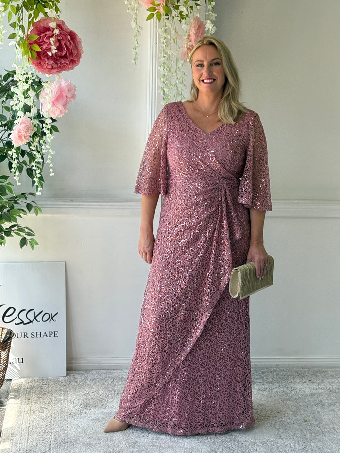 Quora Blush Sequin Gown