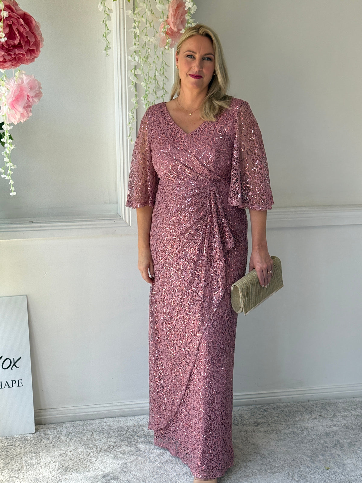 Quora Blush Sequin Gown