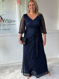 Quora Navy Sequin Gown