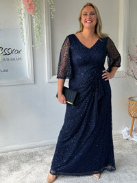 Quora Navy Sequin Gown