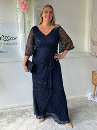 Quora Navy Sequin Gown