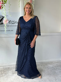 Quora Navy Sequin Gown