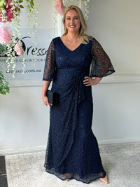 Quora Navy Sequin Gown
