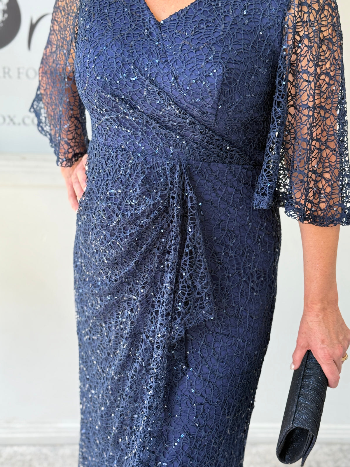 Quora Navy Sequin Gown