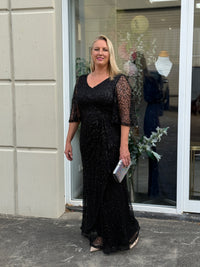 Quora Black Sequin Gown