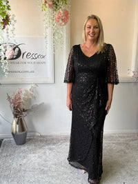 Quora Black Sequin Gown