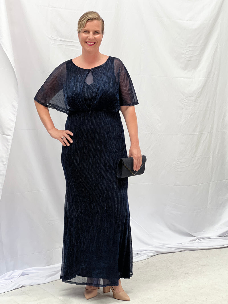 Reagan Navy Shimmer Evening Gown