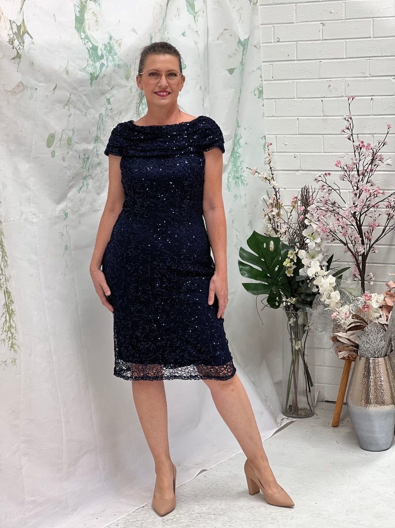 Rosmin Navy Evening Dress