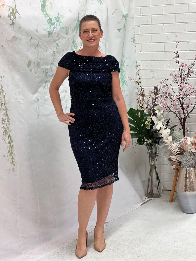 Rosmin Navy Evening Dress