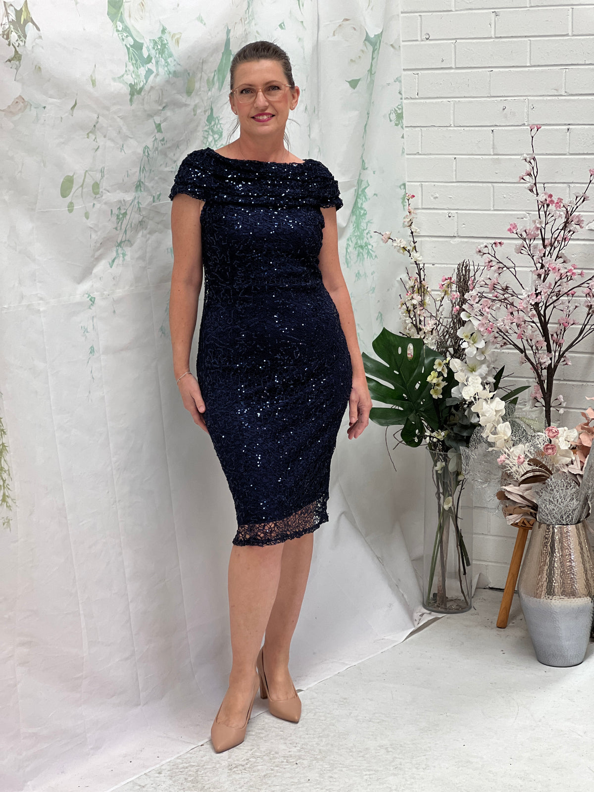 Rosmin Navy Evening Dress