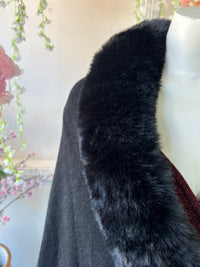 Salma Black Knit Shawl Cape