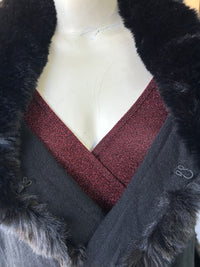 Salma Black Knit Shawl Cape