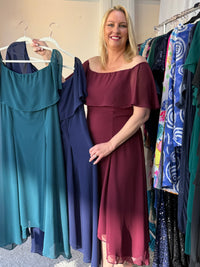 Sonya Burgundy Evening Dress
