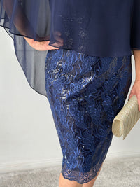 Scarlett Navy Sequin Evening Dress