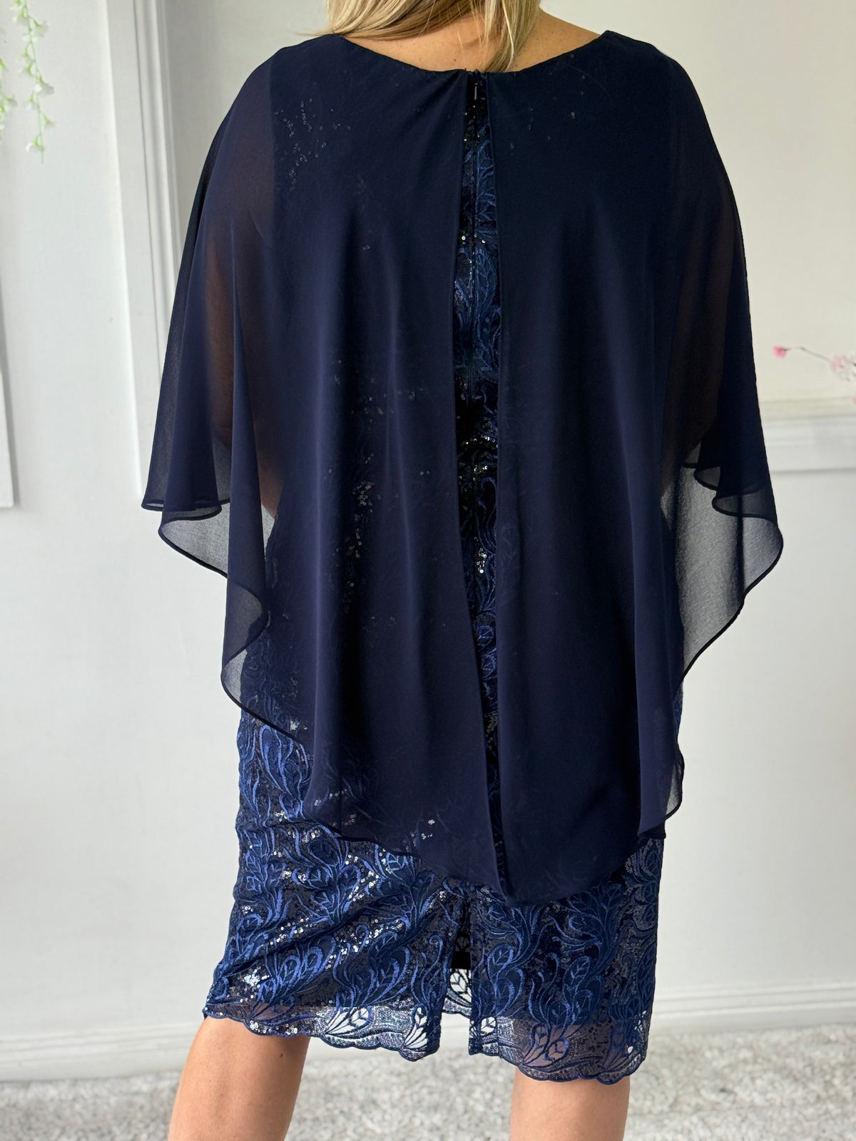 Scarlett Navy Sequin Evening Dress