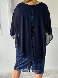 Scarlett Navy Sequin Evening Dress
