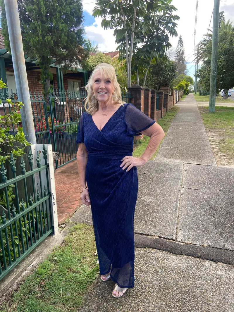 Gemma Navy Shimmer Gown