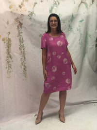 Sicily Swirl Pink Linen Dress