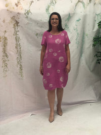 Sicily Swirl Pink Linen Dress