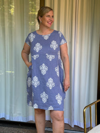 Sicily Denim Linen Dress