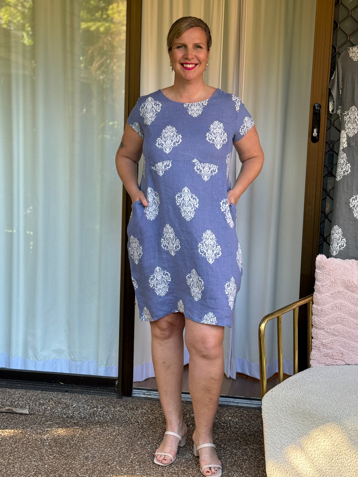 Sicily Denim Linen Dress
