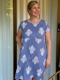 Sicily Denim Linen Dress