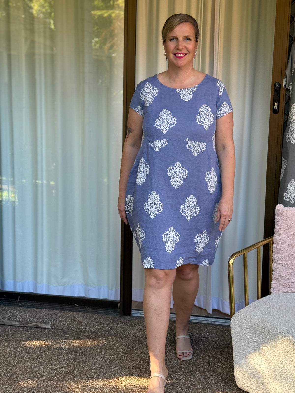 Sicily Denim Linen Dress