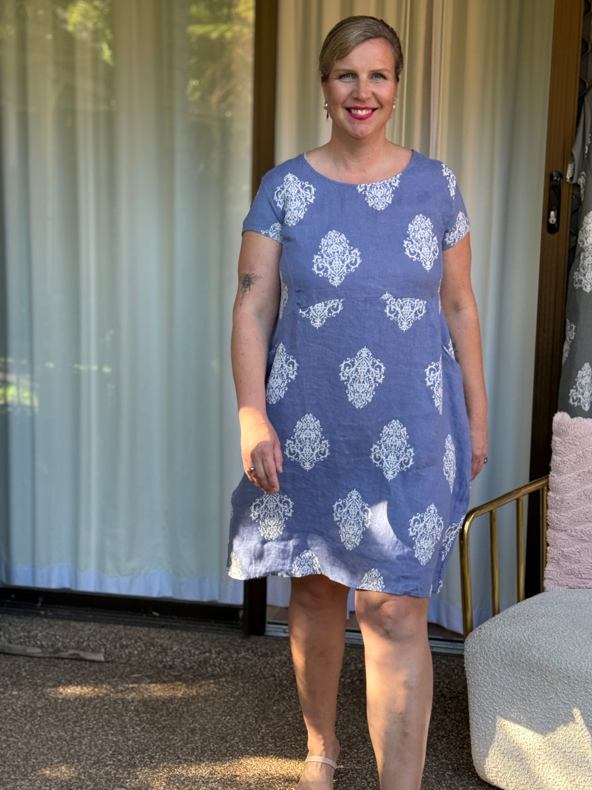Sicily Denim Linen Dress