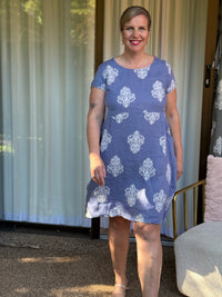 Sicily Denim Linen Dress