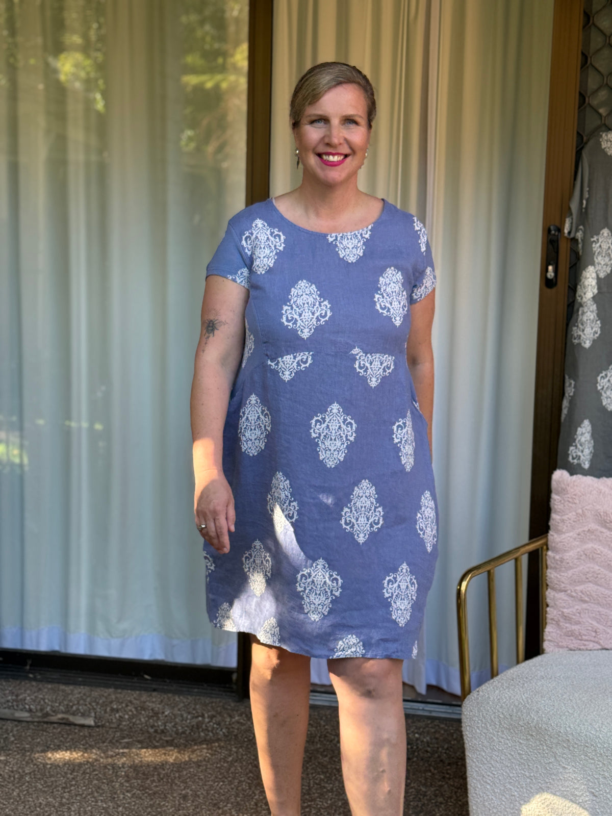 Sicily Denim Linen Dress
