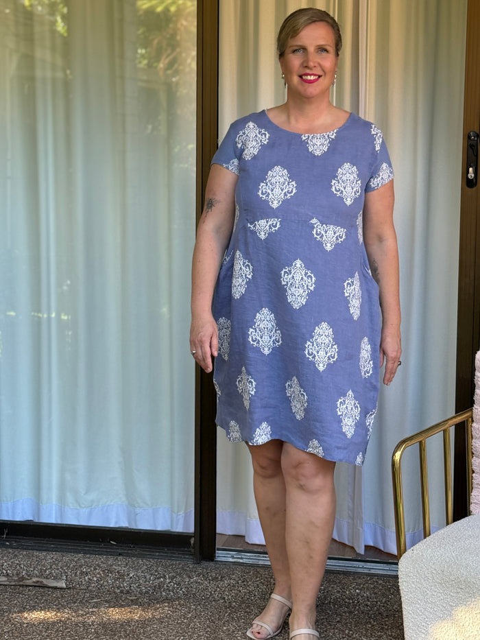Sicily Denim Linen Dress
